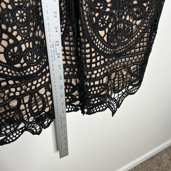 JOA Los Angeles Dress Womens Medium Lace Overlay Short Sleeve Wedding Guest Boho - Picture 3 of 11